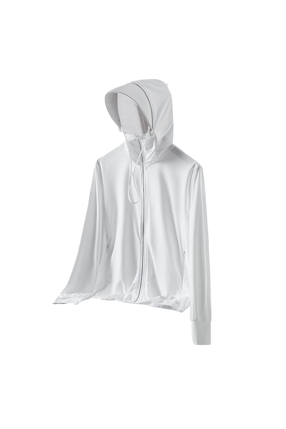 Women's Sun Protection Jacket Ice Silk Sun Shirt UV Protection Sunsuits with Detachable Hoodie for Women's M-4XL