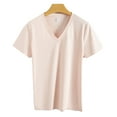 thumbnail image 1 of XBASW Women’s V Neck T Shirts Summer Short Sleeve Tops Cotton Loose Tees for Women’s S-3XL, 1 of 12