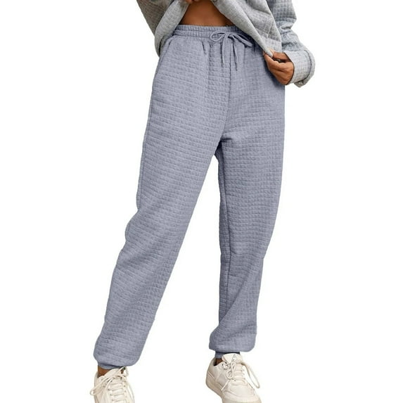XBASW Women's Waffle Sweatpants for Spring Fall Jogger Sports Pants Loose Straight Trousers for Womens S -XXL