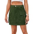 thumbnail image 1 of XBASW Womens Jean Skirts Washed Denim Cargo Skirts High Waisted Summer Mini Skirt with Pockets for Womens S-XXL, 1 of 12
