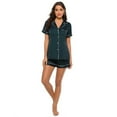 thumbnail image 1 of XBASW Womens Silk Satin Pajama Sets Soft Short Sleeve and Shorts 2 Piece Pjs Button down Sleepwear Loungewear Outfit S-XXL, 1 of 11