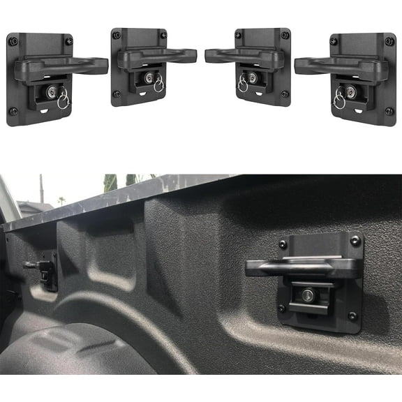 XBEEK 4Pcs Truck Bed Tie Down Anchor Boxlink Cleats & Plates for Ford Raptor 2015-2024