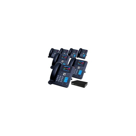 XBLUE QB Advanced QB1007 IP Phone System Bundle Black 7 Phone Bundle