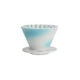 thumbnail image 1 of XBMego Hand Brewed Coffee Cone Filter Cup/Reusable Coffee Brewing Cone/Ceramic Drip Coffee Filter Single Cup Coffee Maker 2/4 Cup (4 Cup Blue), 1 of 7