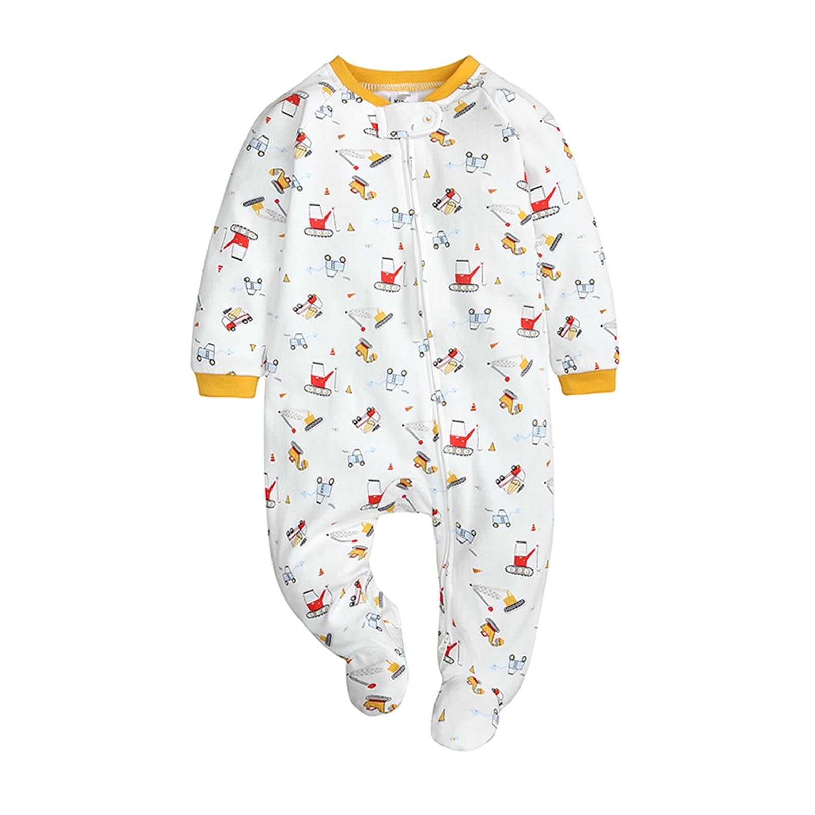 XBMego Newborn Footie Pajamas with Mitten Cuffs Double Zipper Sleepers Baby Boy Girl Onesie Footed One Piece Romper Walmart