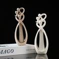 thumbnail image 1 of XBMego Resin Sandstone Embrace Couple Figurines Abstract Art Lover Statues Valentine's Day Anniversary Home Interior Decor, 1 of 6