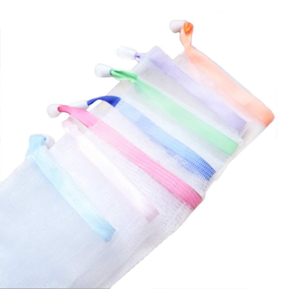 XBNT 7 Pack Mesh Soap Bag for Shower, Nylon Soap Pouch Saver with Drawstring, Hangable Foaming Scrubber, 7 Colors