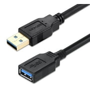 XBOHJOE USB 3.0 Extension Cable 10FT - High-Speed USB A Male to Female Cord, Ideal for Gaming, Office Use More (Black)