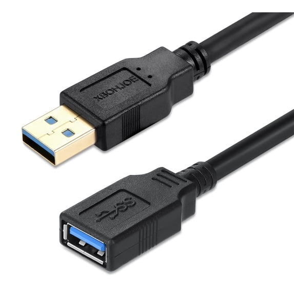 XBOHJOE USB 3.0 Extension Cable 10FT - High-Speed USB A Male to Female Cord, Ideal for Gaming, Office Use More (Black)