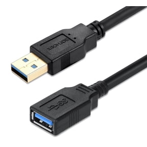 XBOHJOE USB 3.0 Extension Cable 6.6FT - High-Speed USB A Male to Female Cord, Ideal for Gaming, Office Use More (Black)