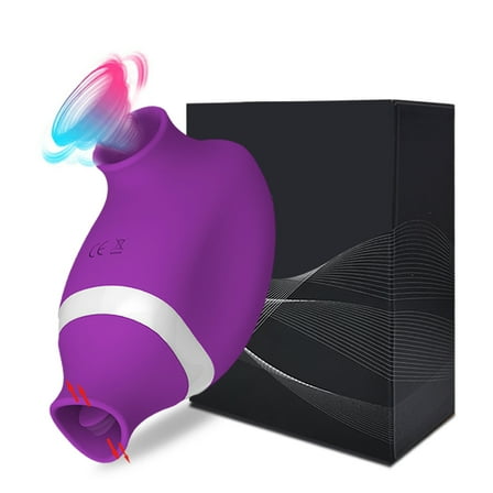 XBONP 2 in 1 Sucking Licking Vibrators Double Stimulation Massagers Sex Toy for Women Purple