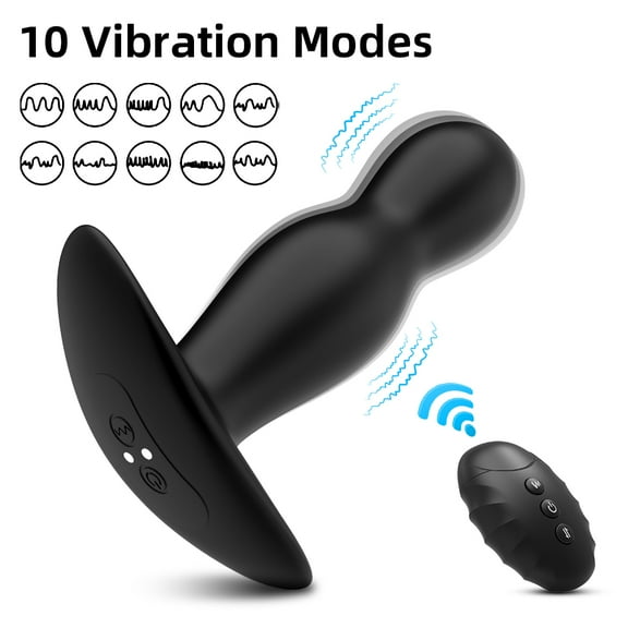 XBONP Butt Plug Vibrator Sex Toys for Men Vibrating Inflatable Anal Plug Toys with 10 Vibrating Modes Prostate Massager Adult Toys for Male
