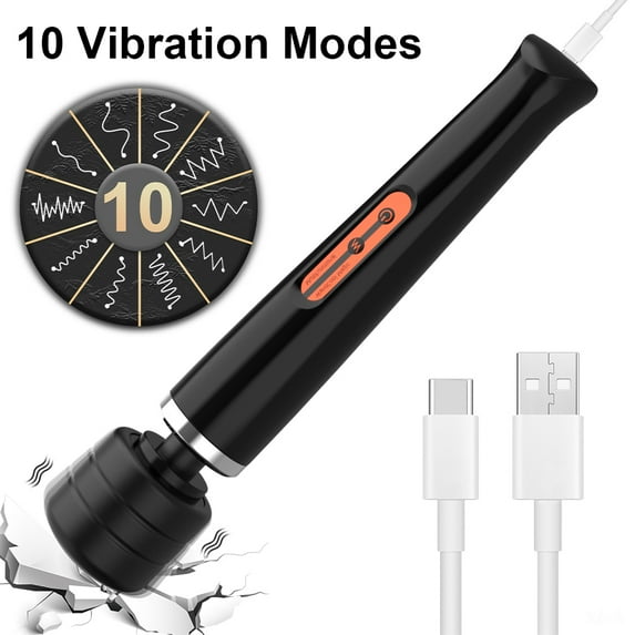 XBONP Personal Massager for Women, 10 Vibration Settings, Waterproof, Black