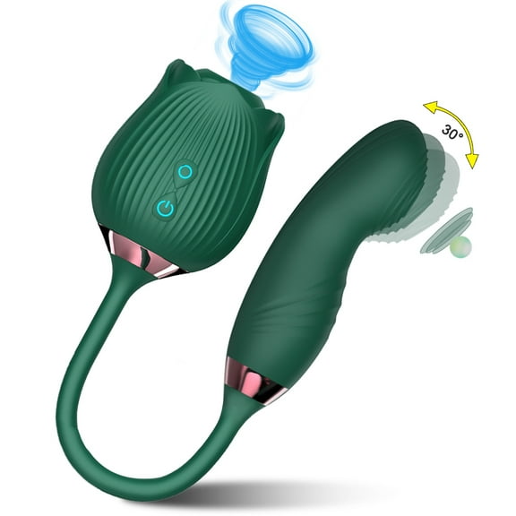 XBONP Rose Toy Sucking Vibrator G-Spot Massager 10 Speed Vibrating Sex Toys Green