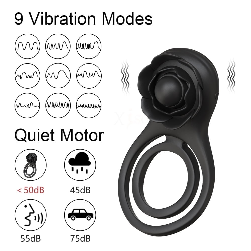 Customer reviews for XBONP Rose Toy Vibrator Lock Rings, Penis Ring  Vibrator , 7 Vibrations Male Couple Sex Toy Black | Walmart.com