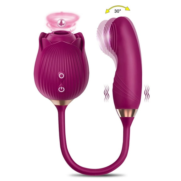 XBONP Rose Vibrator Sucking Vibrator 10 Speed Vibrating Rose Toy G-Spot Massager Sex Toys Purple
