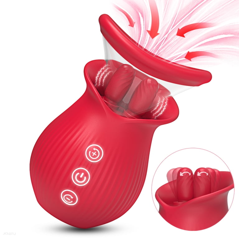 women rose sex toy XBONP Rose Vibrator for Women Clitoris Stimulator Rose Sucking Vibrator Sex  Toys Goods for Ladies Adults