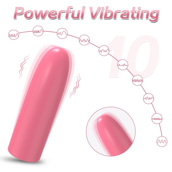 XBONP Vibrator Bullet Massager, Bullet Vibrator Adult Toys for Clitoral Nipple Stimulation with 10 Modes, Adult Sex Toys for Women