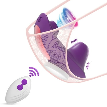XBONP Wearable Panty Vibrator, Remote Control Clitoral Sucking Vibrator with Magnetic Clip, 10 Vibration and 4 Sucking Vibrating Modes Adult Sex Toys for Women, Purple