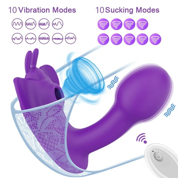 XBONP Wearing G Spot Vibrators for Women Wireless Remote Control Sucking Vibrator Female Sex Toys, Purple