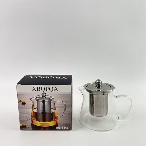 XBQPQA Tea pots,Mini Size Glass Teapot Tea Kettle-with Stainless Steel Removable Infuser for Blooming Tea & Loose Leaf Tea, Microwave & Stovetop Safe, 550ML