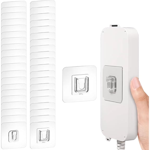XBQUSVI 30 Pack Double Sided Adhesive Wall Hooks, Self Adhesive Hooks for Hanging Picture Frames, Power Outlets, Tissue Boxes at Home Office or RV