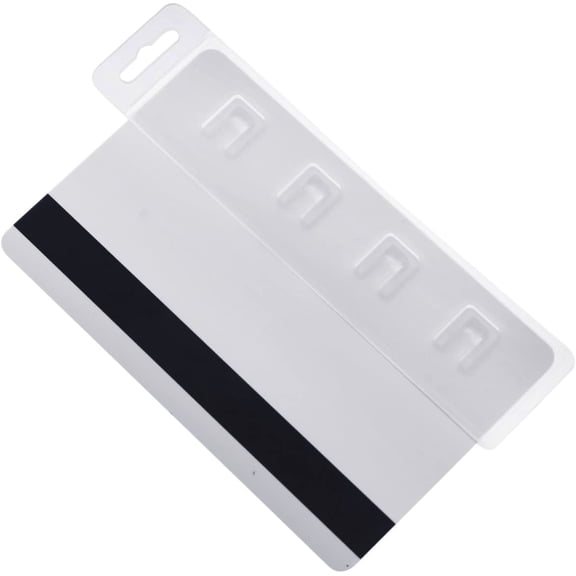 XBQUSVI Rigid Vertical Badge Holder Clear Hard Plastic for Mag Stripe Cards 5-Pack