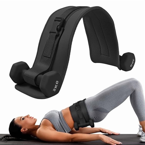 XBQUSVI Hip Thrust Belt Adjustable Slip-Resistant Padding for Dumbbells Kettlebells Plates Up to 400 LBS