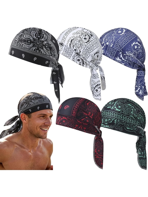 Cooling Skull Cap Helmet Liner, Breathable Sweat Wicking Head Wrap Bandana Hat for Men Women, Paisley Cycling Running Cap