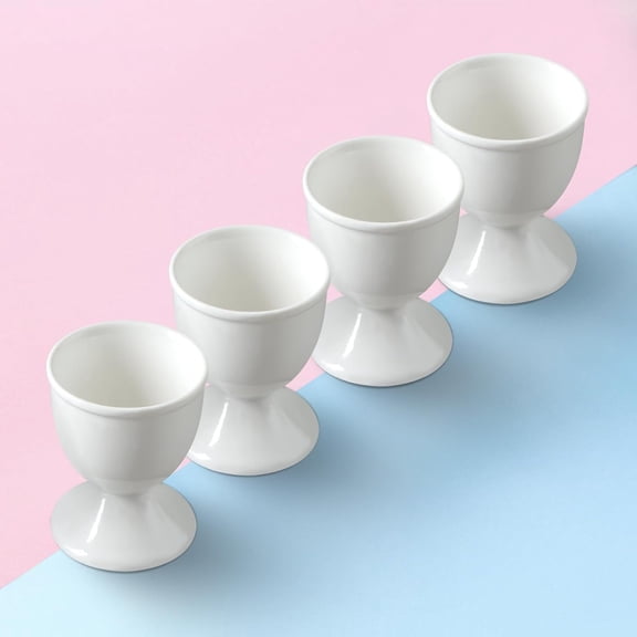 XBQUSVI Set of 4 Porcelain Egg Cups, Breakfast Holder for Boiled Eggs, Easy to Clean Kitchen Gift
