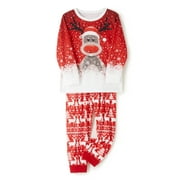 XBTCLXEBCO Matching Christmas Family Pajamas Deer Snowflake Print Pullover + Pants Set et