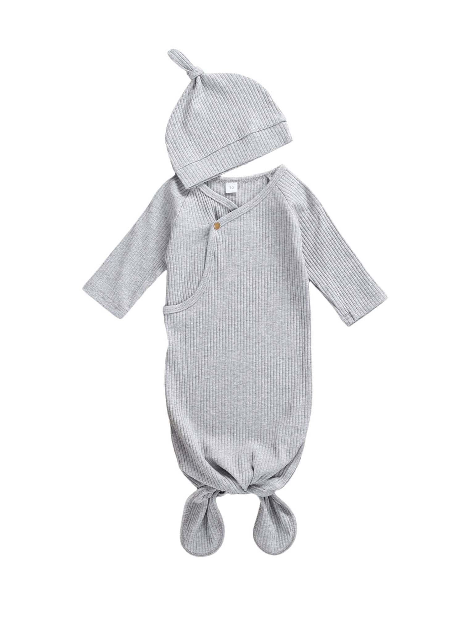 XBTCLXEBCO Newborn Baby Cotton Sleeper Gown Unisex Knotted Sleeping Bag