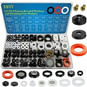 XBVV 233 pcs Faucet Beveled Washers and Plumbing Flat Rubber Washers