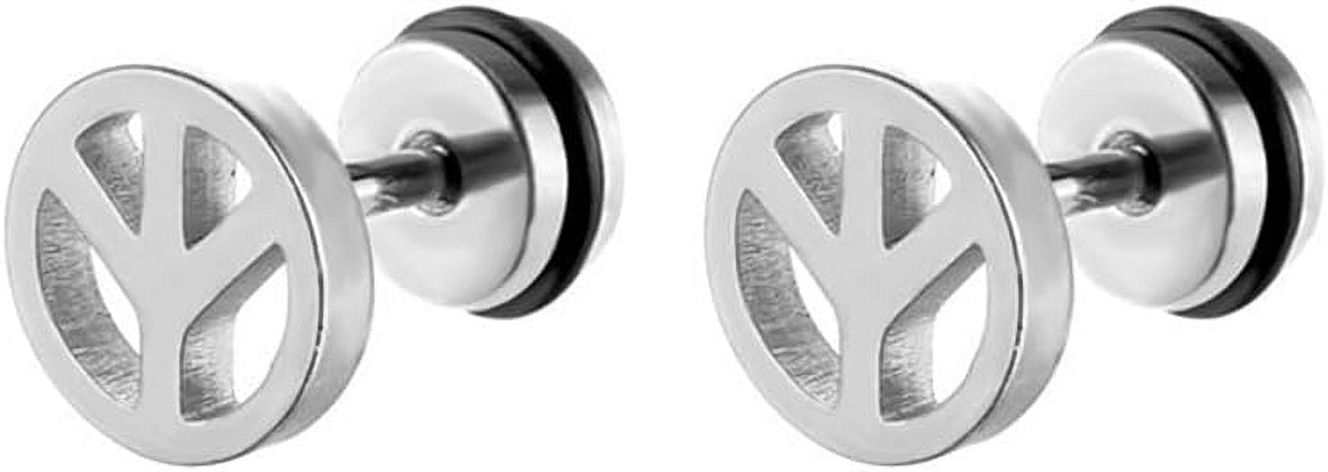 Retro Half Hoop Claw Tail Stud Earrings For Men - Stainless Steel Screw Back, No Gemstone (2 Pieces)