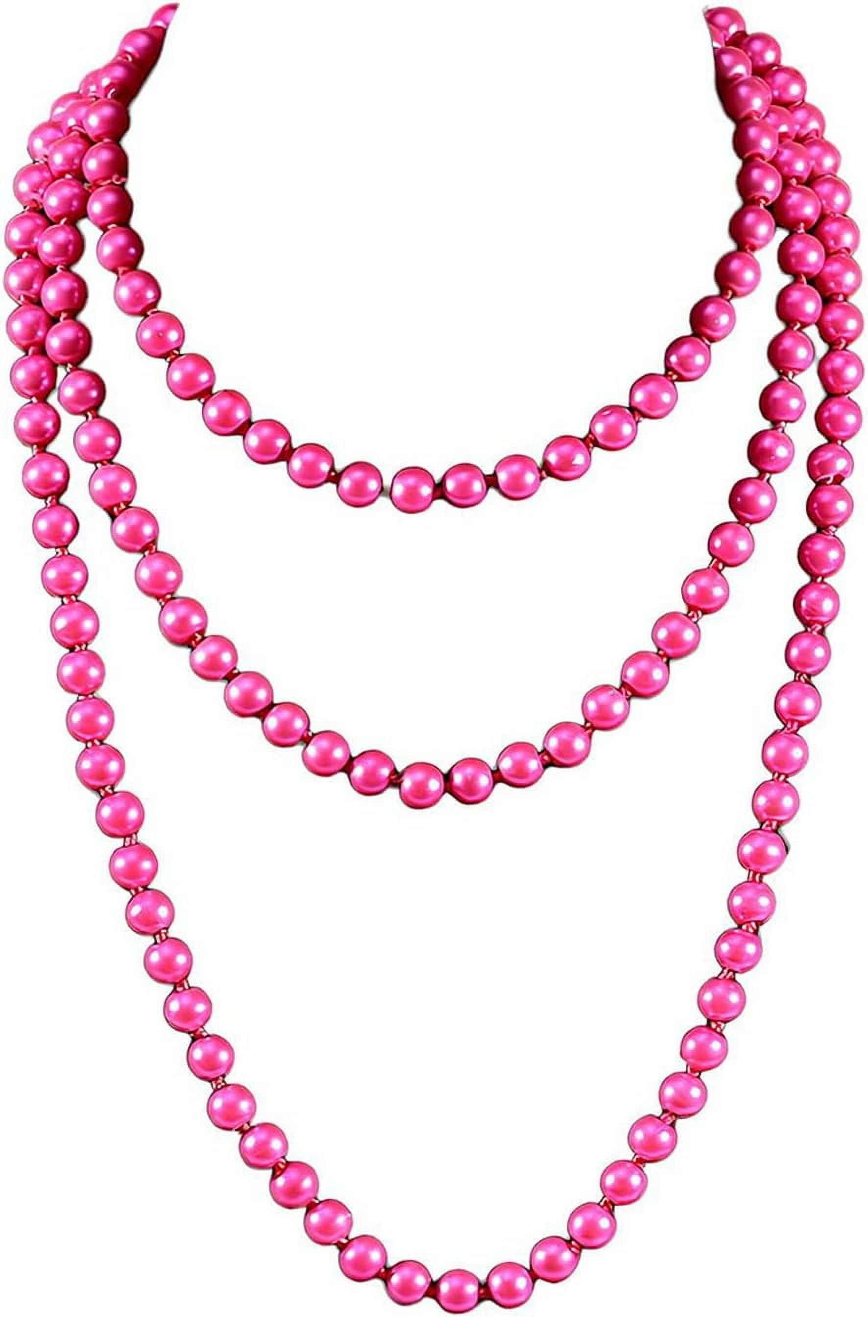 XBage 1920S Flapper Faux Pearls Long Beaded Necklace, Gatsby Ballgown ...