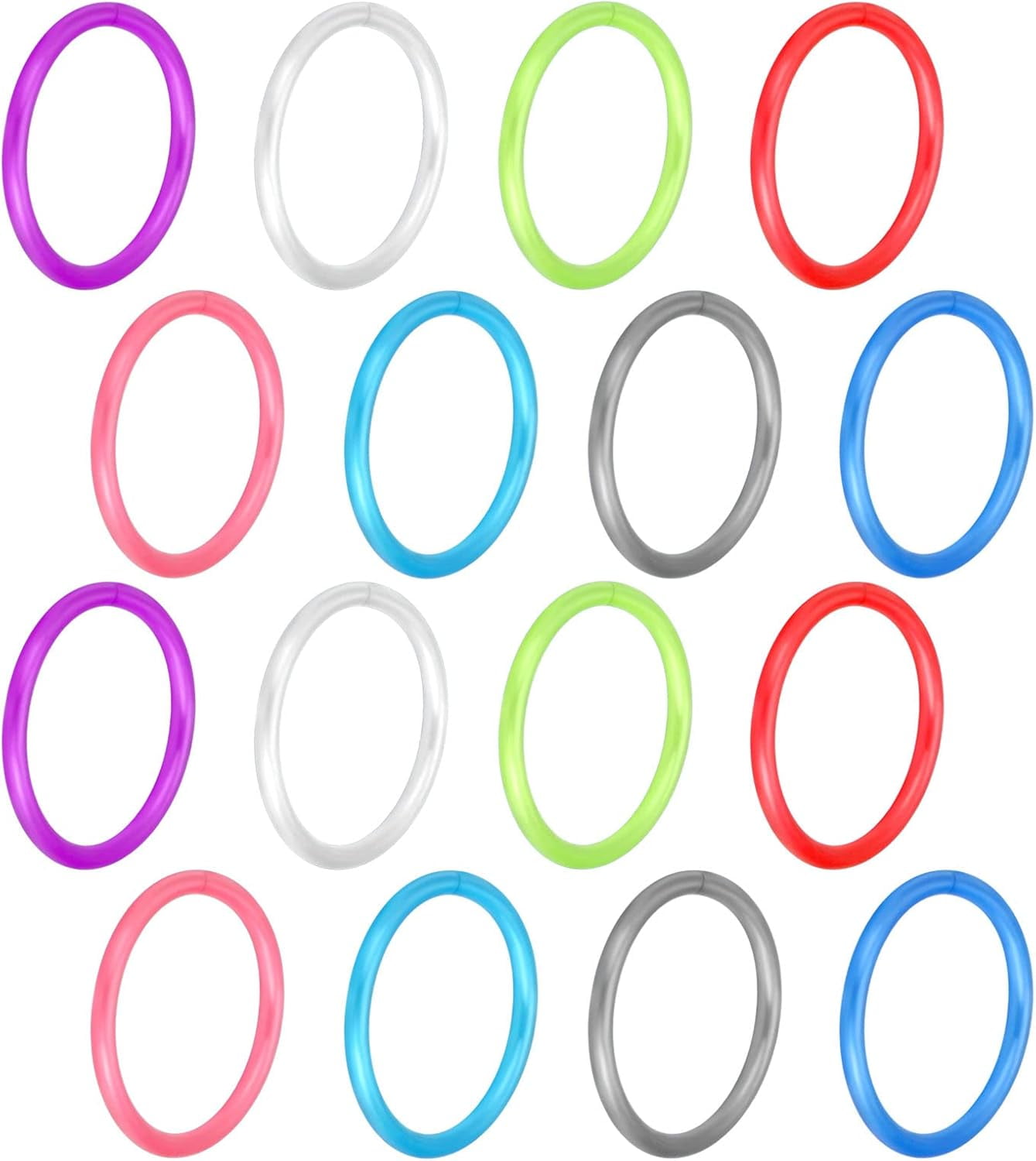 XBage 20G Colorful Piercing Retainers Piercingsring Flexible Acrylic ...
