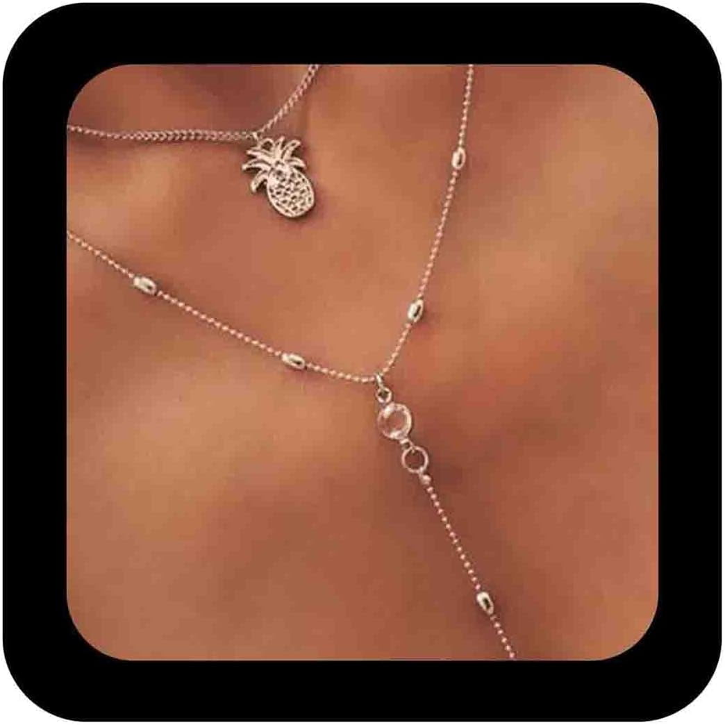 Layered Gold Airplane & Cloud Pendant Necklace - Dainty Adjustable Choker For Women