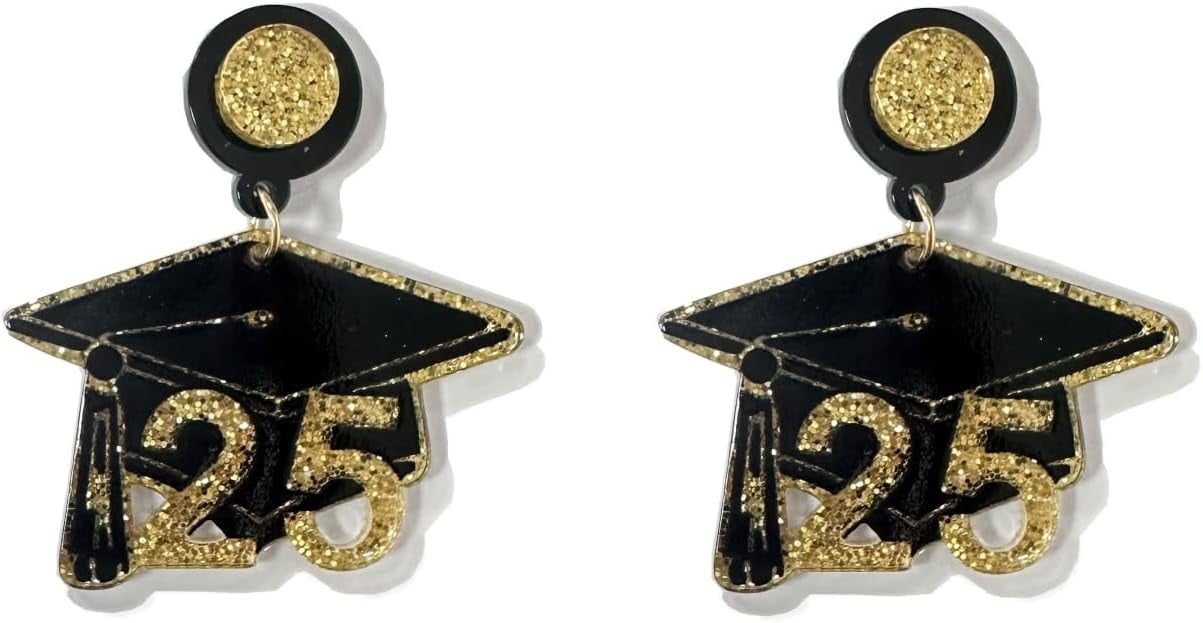 XBage Glitter Class Of 2025 Graduation Dangle Drop Earrings For High ...