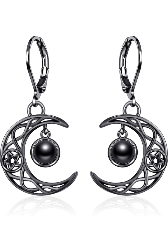 Gothic Black Moon Earrings Moon Dangle Earrings Gothic Moon Jewelry Halloween Gifts For Women[Z4189]