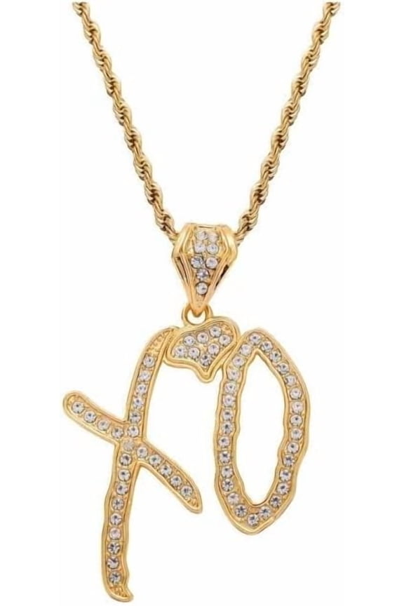 Hip Hop Xo Necklace Pendant With Rope Chain Hip Hop Rock Rapper Jewelry For Women Men[eo7884]