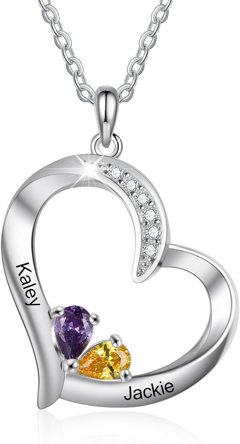 Aurora Tears Sterling Silver Birthstone Pendant Necklace - 925 Silver With Crystal, Birthday Gift For Her