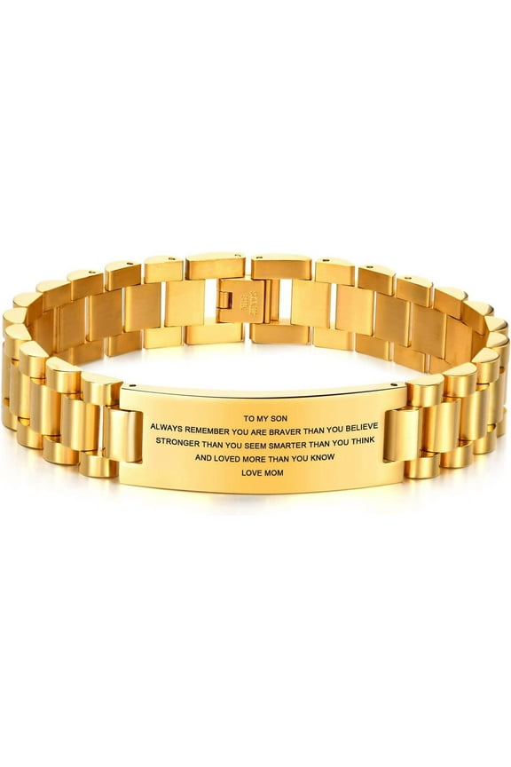 Courage Inspirational Link Wristband Stainless Steel