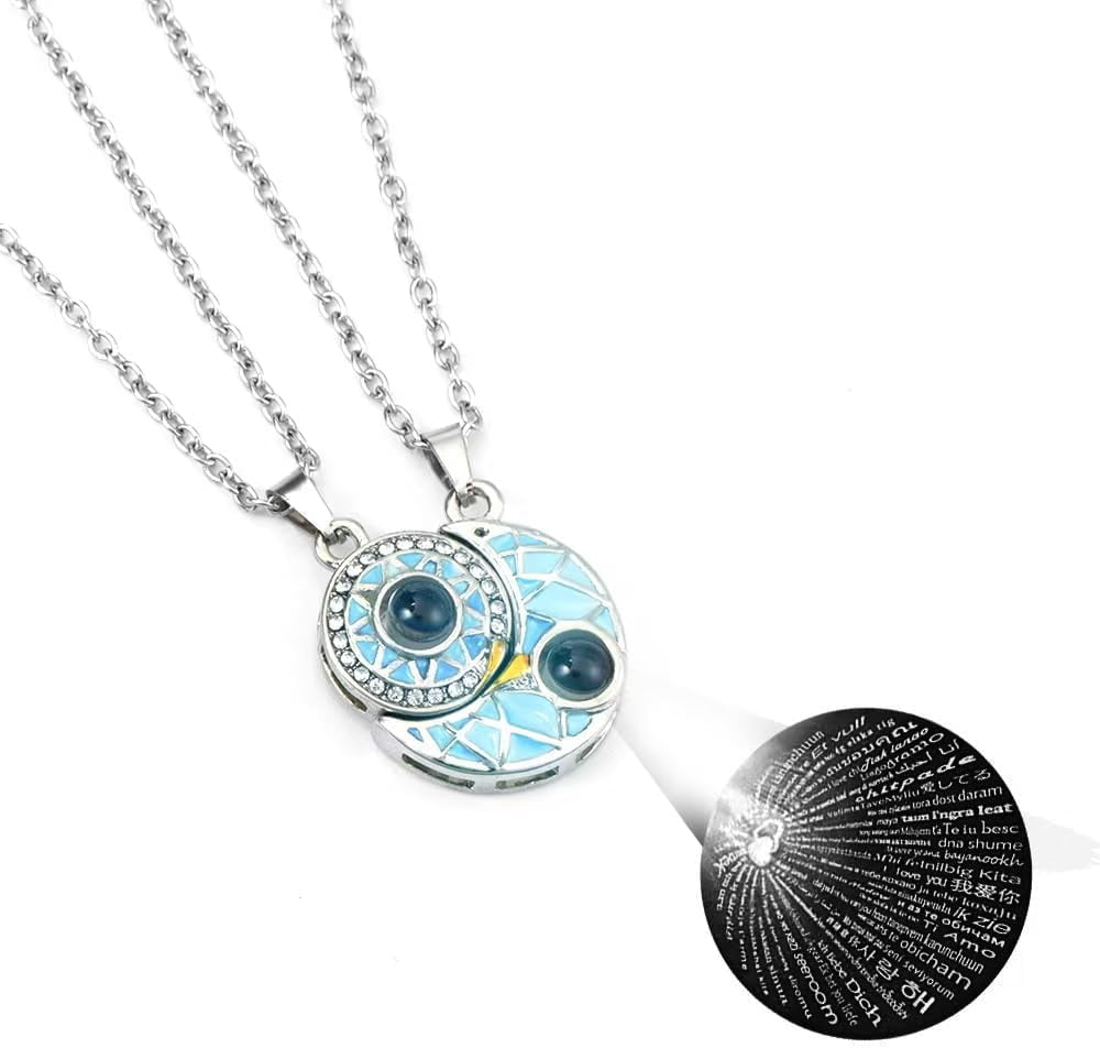Music Note Puzzle Pendant Necklace Set - Stainless Steel Couple Best Friend Necklaces, Engraved Musical Note Design