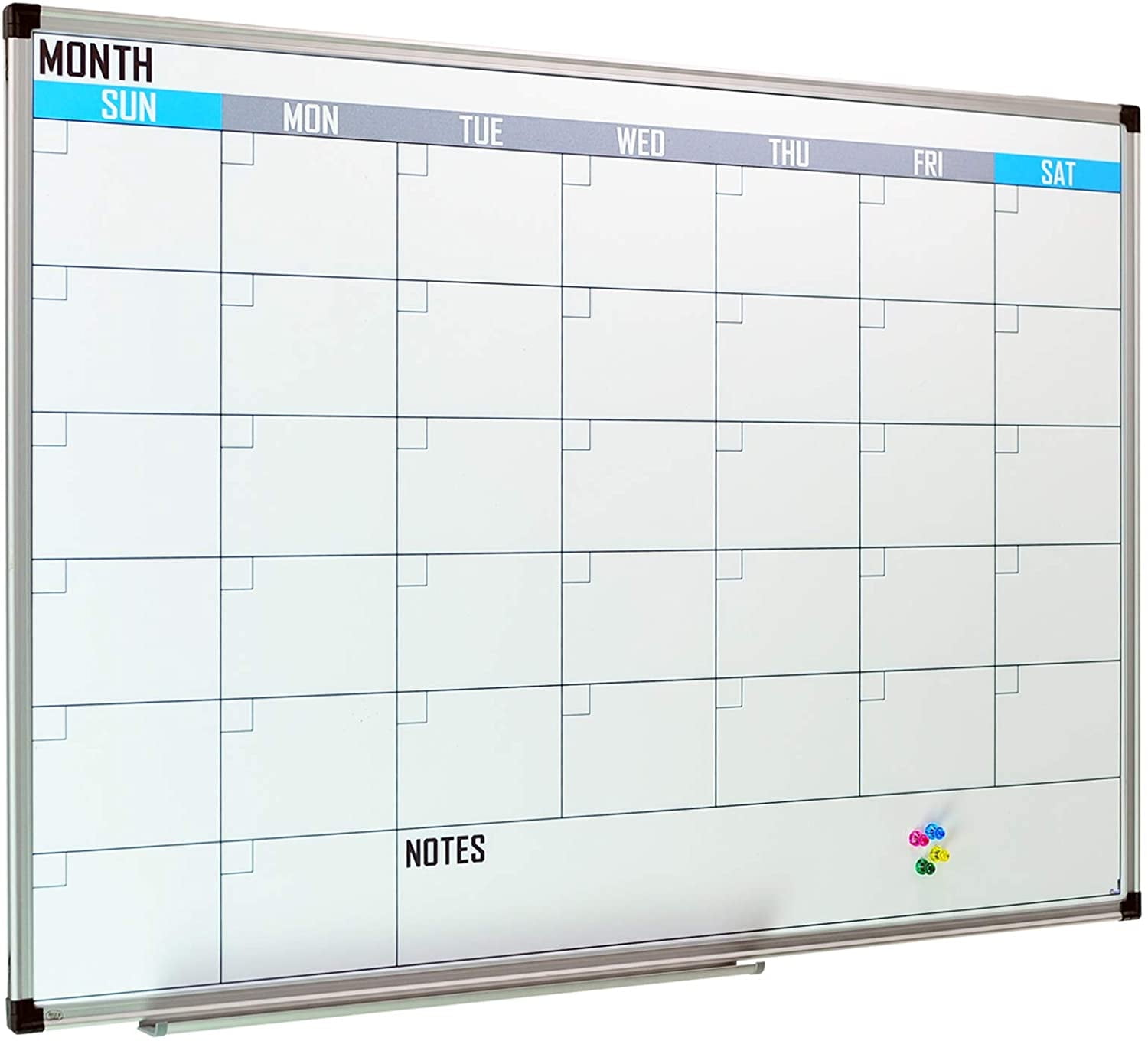XBoard Dry Erase Calendar Magnetic White Board Calendar Monthly 48 x 36 ...