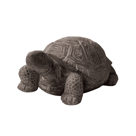 XBrand 16.1"L Grey Polystone Walking Turtle Statue, Indoor Outdoor Décor, Living Room Décor, Turtles Sculptures, Yard Statues