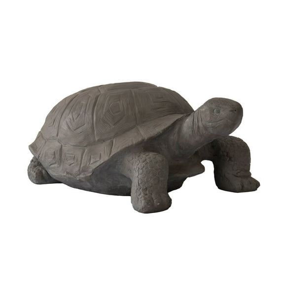 XBrand 30.3"L Light Grey Polystone Turtle Statue, Indoor or Outdoor Décor, Garden Décor, Turtle Garden Statue, Turtle Statuary