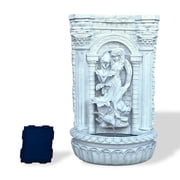 XBrand 30.3" Solar-Powered Outdoor Wall Fountain with Flower Maiden Statue, Antique Stone Waterfall Design for Garden, Yard D cor & Bird Bath, Polyresin