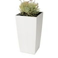 thumbnail image 1 of XBrand 30" H White Rattan Self Watering Indoor Outdoor Square Planter Pot, Tall Decorative Gardening Pot, Home Décor Accent, 1 of 10
