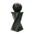 thumbnail image 1 of XBrand 30in H Modern Twisted Water Fountain w/Ball Top, Curved Swirl Sphere Indoor/Outdoor Freestanding Waterfall Fountain, Black, 1 of 10