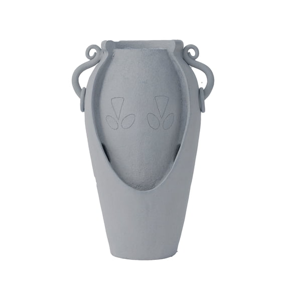 XBrand 34" Solar Pot Fountain, Amphora-Inspired Design, Outdoor Water Fountain, Polyresin, Gray
